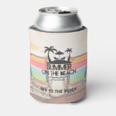 サマーオンビーチ |パーソナライズされた | 缶クーラー (缶裏面)