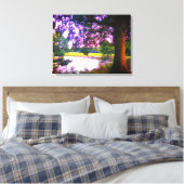 サマーオークの木と池 キャンバスプリント (インサイチュ (寝室))