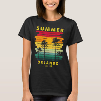 サマーオーランドフロリダビーチサンセットレトロ Tシャツ