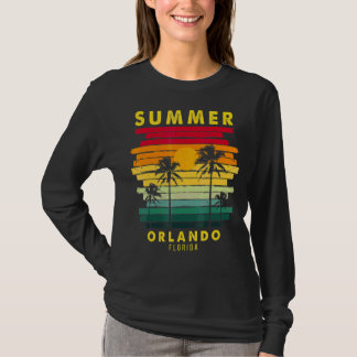 サマーオーランドフロリダビーチサンセットレトロ Tシャツ