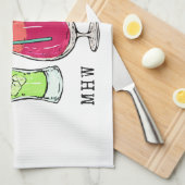 サマーカクテルカスタムモノグラムキッチンタオル キッチンタオル (四つ折り)