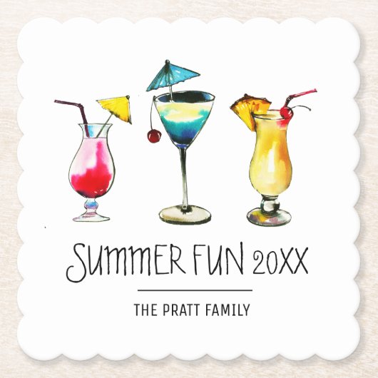 サマーカクテルカスタム ペーパーコースター (正面)