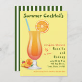 サマーカクテルカップルズシャワー招待状 招待状 (正面/裏面)