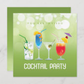 サマーカクテルパーティの招待状 招待状 (正面/裏面)