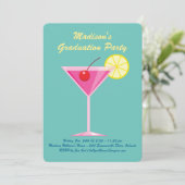 サマーカクテル卒業パーティー – ターコイズ 招待状 (スタンド正面)