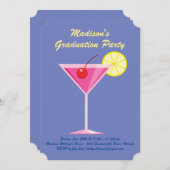 サマーカクテル卒業パーティー – パープル 招待状 (正面/裏面)