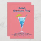 サマーカクテル卒業パーティー – Coral 招待状 (正面/裏面)