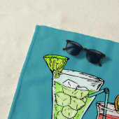 サマーカクテル名前をカスタムするビーチタオル ビーチタオル (インサイチュ)