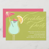 サマーカクテル|パーティの招待状 招待状 (正面/裏面)