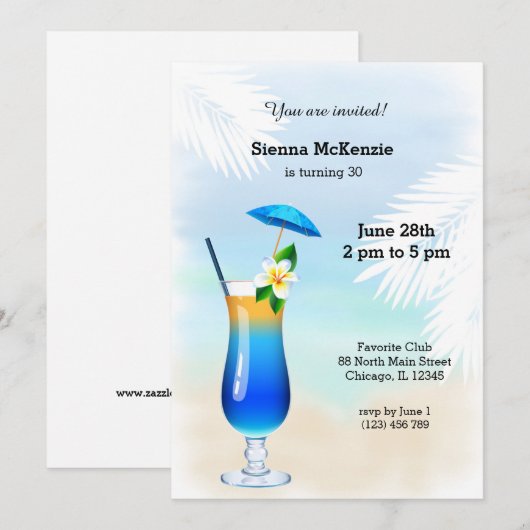 サマーカクテル 招待状 (正面/裏面)