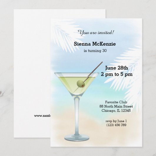 サマーカクテル 招待状 (正面/裏面)