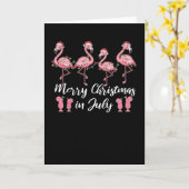 サマーカクテル 7月のクリスマス フラミンゴ カード (黄色い花)