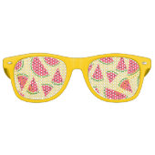 サマーカスタムおもしろいレトロスタイルスイカ模様 レトロサングラス (正面)