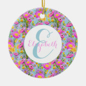 サマーカスタムコテージガーデンブルー セラミックオーナメント (正面)