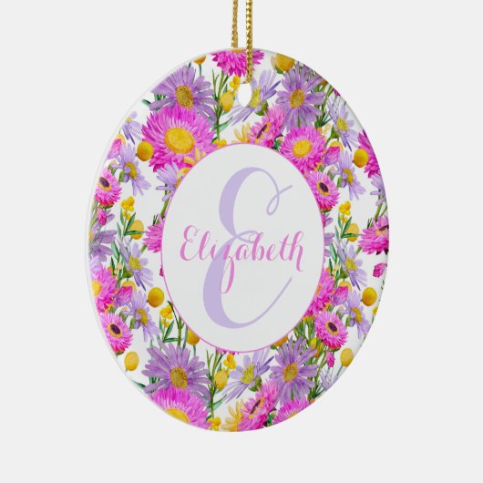 サマーカスタムコテージガーデンホワイト セラミックオーナメント (右)