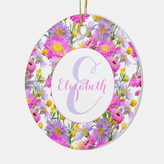 サマーカスタムコテージガーデンホワイト セラミックオーナメント (左)