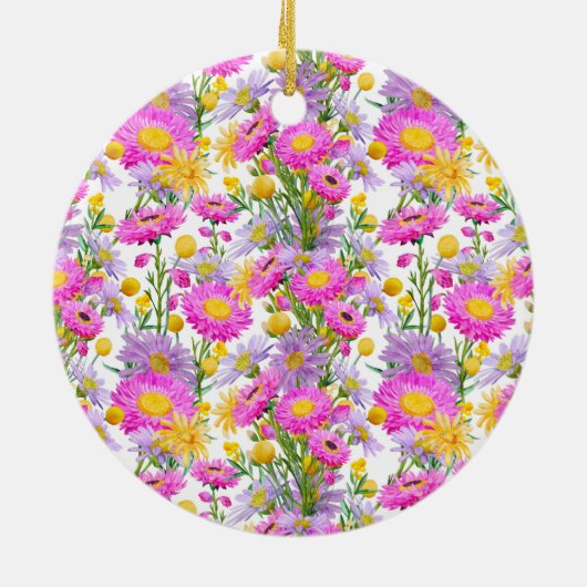 サマーカスタムコテージガーデンホワイト セラミックオーナメント (裏面)