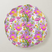 サマーカスタムコテージガーデンホワイト ラウンドクッション (裏面)