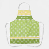 サマーカスタムシトラスカラーの水玉模様白い エプロン (正面)
