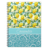 サマーカスタム地中海のレモン果実模様 ノートブック (正面)