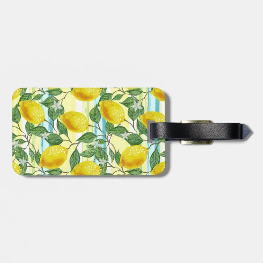 サマーカスタム地中海のレモン果実模様 ラゲッジタグ (裏面横)