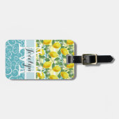 サマーカスタム地中海のレモン果実模様 ラゲッジタグ (正面横)