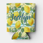 サマーカスタム地中海のレモン果実模様 缶クーラー (正面)