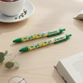 サマーカスタム地中海のレモン果実模様 黒ボールペン