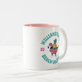 サマーカッコいいパイナップルファミリートリップビーチ休暇 ツートーンマグカップ (正面右)