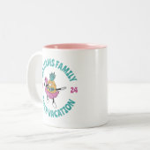 サマーカッコいいパイナップルファミリートリップビーチ休暇 ツートーンマグカップ (正面左)