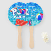 サマーカッコいいプールパーティースイミングウォーターおもしろい ハンドファン (正面&裏面)