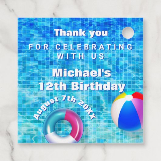 サマーカッコいいプールパーティースイミングウォーターおもしろい フェイバータグ (裏面)