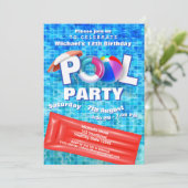 サマーカッコいいプールパーティースイミングウォーターおもしろい 招待状 (スタンド正面)