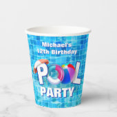サマーカッコいいプールパーティースイミングウォーターおもしろい 紙コップ (正面)