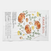 サマーカニが煮立つ|レシピ手織りティータオル キッチンタオル (横)