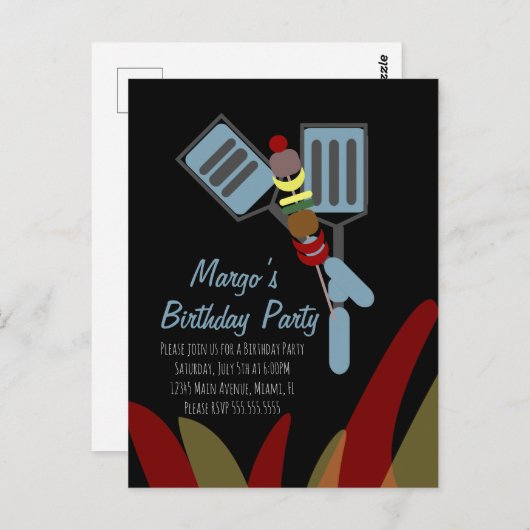 サマーカボン調理公園 誕生日紙Cu ポストカード (正面/裏面)