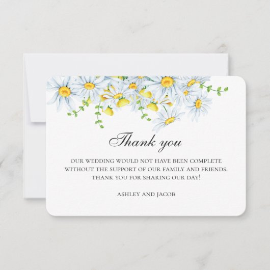サマーカモミール。春園結婚の花 サンキューカード (正面)