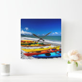 サマーカヤック スクエア壁時計 (ホーム)