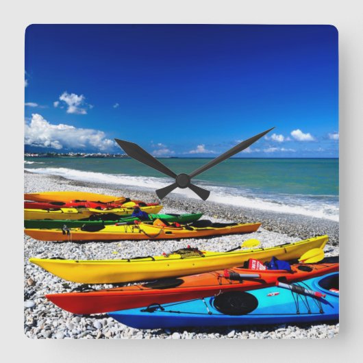 サマーカヤック スクエア壁時計 (正面)