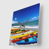 サマーカヤック スクエア壁時計 (傾斜)