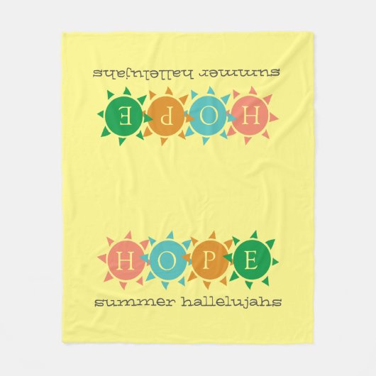 サマーカラフルおもしろいサンモノグラムホープ フリースブランケット (正面)