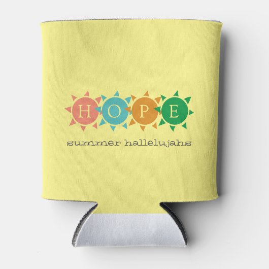 サマーカラフルおもしろいサンモノグラムホープ 缶クーラー (正面)