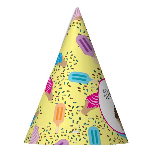 サマーカラフルアイスクリームアイスポップ子供の誕生日 パーティーハット (左)