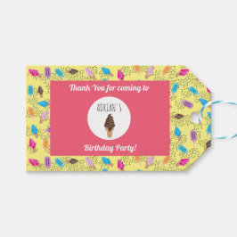 サマーカラフルアイスクリームアイスポップ誕生会 ギフトタグ