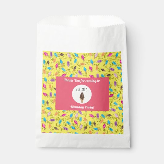 サマーカラフルアイスクリームアイスポップ誕生会 フェイバーバッグ (正面)