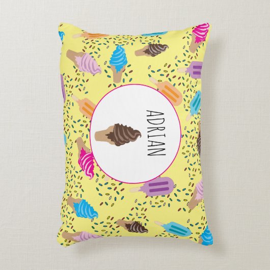 サマーカラフルアイスクリームアイスポップ アクセントクッション (正面(垂直))