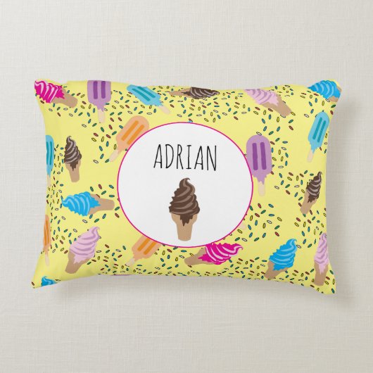 サマーカラフルアイスクリームアイスポップ アクセントクッション (裏面)