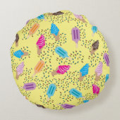 サマーカラフルアイスクリームアイスポップ ラウンドクッション (裏面)