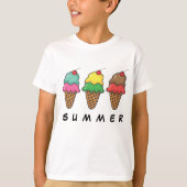 サマーカラフルアイスクリームデザート Tシャツ (正面)