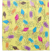 サマーカラフルアイスクリームパターン シャワーカーテン (正面)